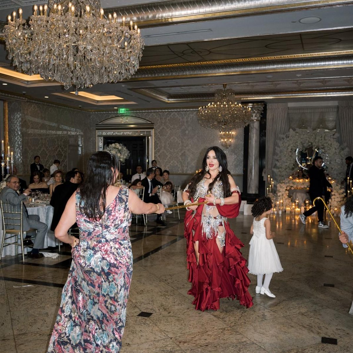 Amazing Ivanna performing a restaurant belly dance show with guests